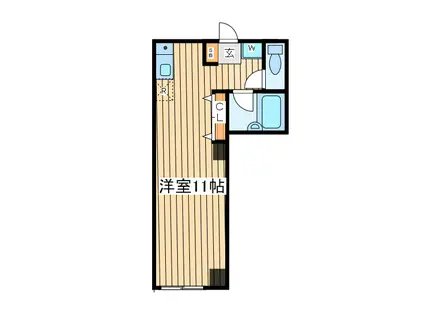 中央林間エスケービル(ワンルーム/3階)の間取り写真