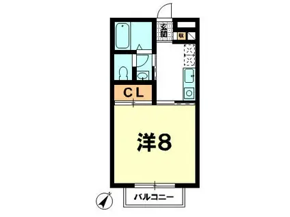 サニーコート(1K/2階)の間取り写真