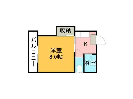 セゾン新屋敷(1K/3階)の間取り写真