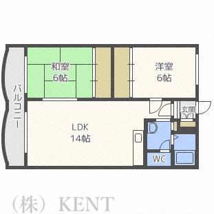 エルシー発寒(2LDK/2階)の間取り写真