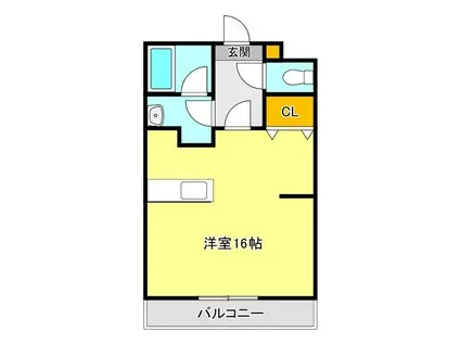 門團空閑(1LDK/3階)の間取り写真