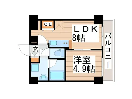フィオーレ・梅田町(1LDK/2階)の間取り写真