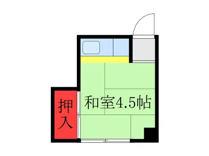 福富ビル(ワンルーム/4階)の間取り写真