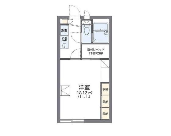 レオパレスピアチェーレ川口(1K/1階)の間取り写真