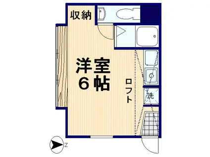 MENE24(ワンルーム/2階)の間取り写真