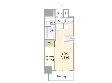 エスリード ザ・レガリア新栄PREMIER(1LDK/9階)の間取り写真