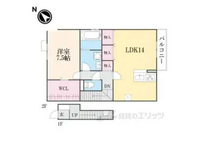 ヌーベルシャトーⅢ(1LDK/1階)の間取り写真
