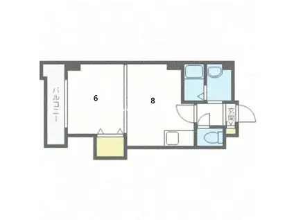 ベルテ手稲前田(1LDK/2階)の間取り写真