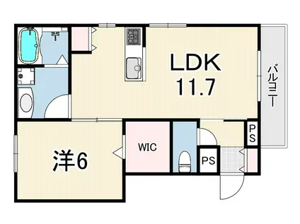 メゾン御影(1LDK/3階)の間取り写真