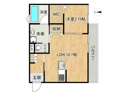 フェリーチェHA(1LDK/2階)の間取り写真