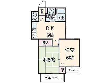 サンパレス本町(2DK/4階)の間取り写真