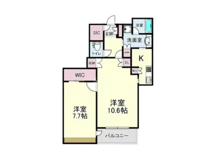 ディーグラフォート大阪NYタワー肥後橋(1LDK/5階)の間取り写真