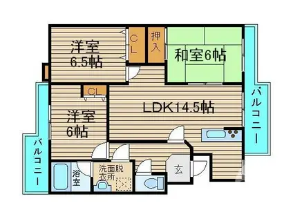 メゾン・アルルS(3LDK/3階)の間取り写真