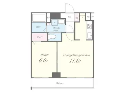 フェリーチェ蔵前(1LDK/5階)の間取り写真