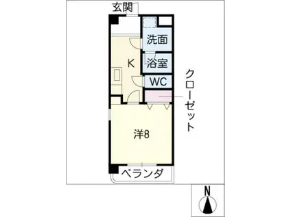 GEM THRIVE(1K/2階)の間取り写真