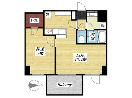 プレシャスハーモニー八王子(1LDK/4階)の間取り写真