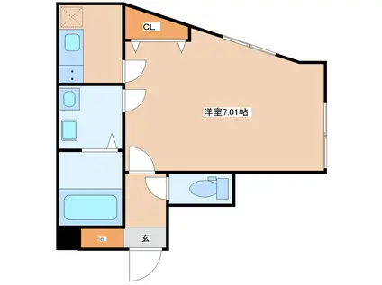 メゾン・ド・ラヴィエンヌ(1K/2階)の間取り写真