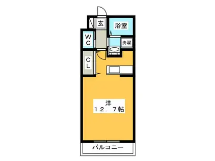 WINDOM(ワンルーム/2階)の間取り写真