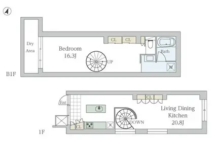 GRAND STORY西麻布 グランストーリー西麻布(1LDK/1階)の間取り写真