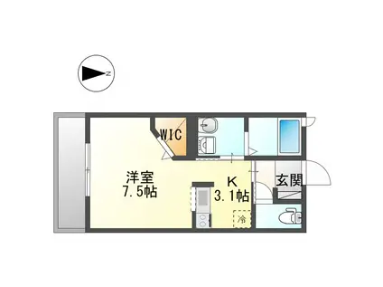 マストライフ川崎平間B(1K/2階)の間取り写真