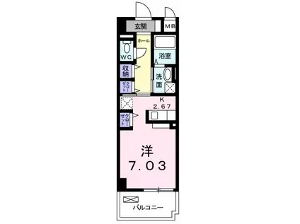 クラール和光(ワンルーム/3階)の間取り写真