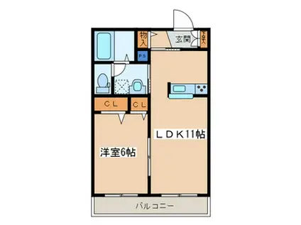 ロジーナ(1LDK/2階)の間取り写真