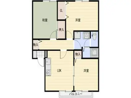 ソレイユ東保(3LDK/2階)の間取り写真