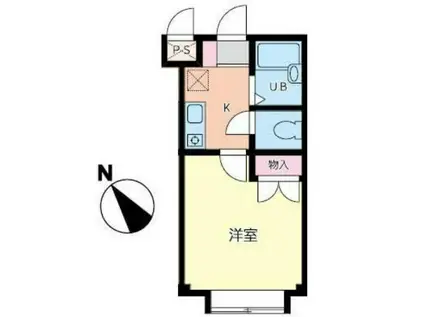 ベルシティ東仙台(1K/1階)の間取り写真