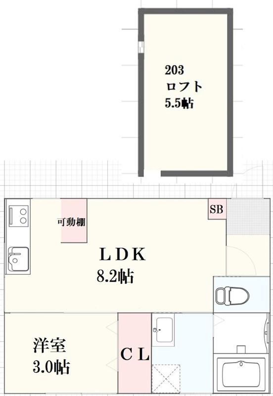 LEGGERO武庫川(1LDK/1階)の間取り写真