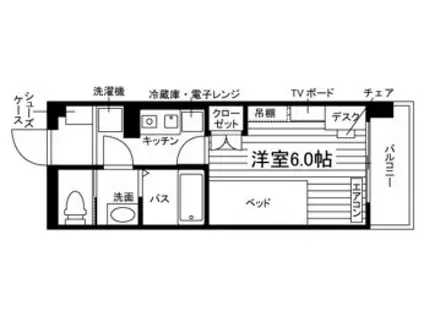 学生会館津島HUB(1K/3階)の間取り写真