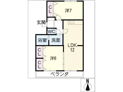 アネックスI(2LDK/3階)の間取り写真