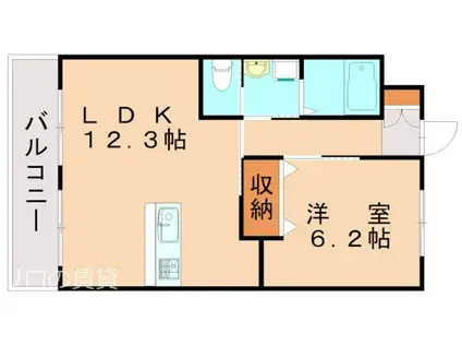 キャトルセゾン(1LDK/3階)の間取り写真