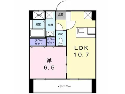 オーレオール(1LDK/9階)の間取り写真
