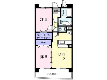 グラン フォレ(2LDK/6階)の間取り写真