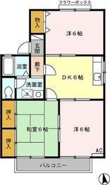 セジュールスギモトB(3DK/2階)の間取り写真