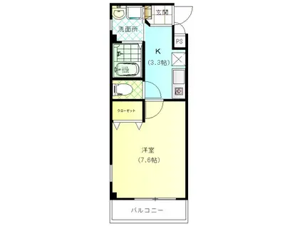 ふじさわビル(1K/2階)の間取り写真