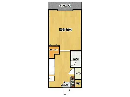 コーポラス坂井(1K/3階)の間取り写真