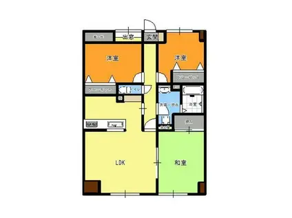ロータスハウス(3LDK/6階)の間取り写真