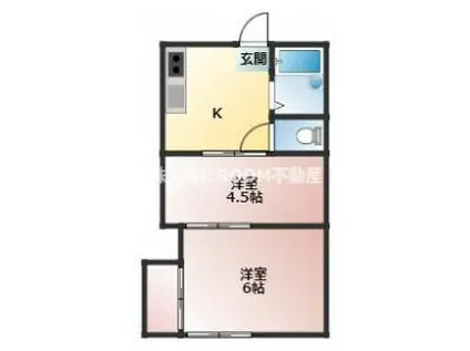 コーポひまわりII(2K/2階)の間取り写真