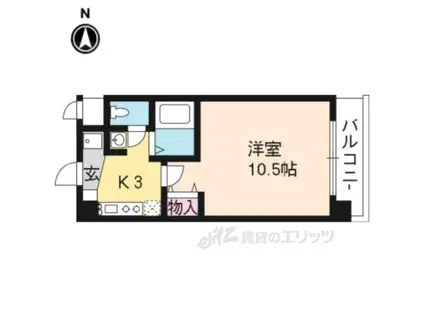 ネヴェルプレヌーヴ(1K/2階)の間取り写真