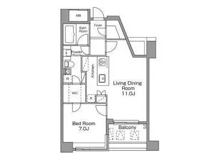 レジディア恵比寿南(1LDK/5階)の間取り写真