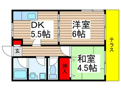 αNEXT八千代第6(2DK/1階)の間取り写真