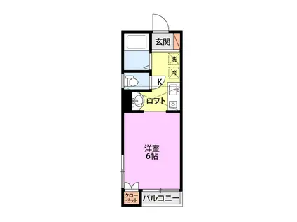 SAJA-90C棟(1K/2階)の間取り写真