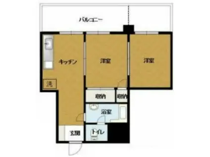 セイショウ・ヴィレッジ(2DK/4階)の間取り写真