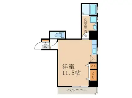 リテラス鹿屋弐番館(ワンルーム/6階)の間取り写真