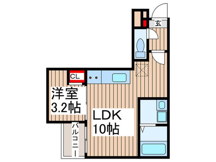 JACK UNOKII(1LDK/1階)の間取り写真