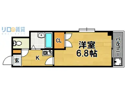 豊新芙蓉ハイツ(1K/5階)の間取り写真