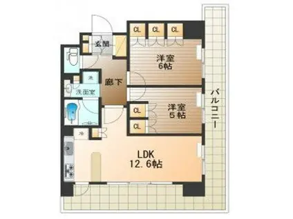 グランスイート高円寺(2LDK/8階)の間取り写真