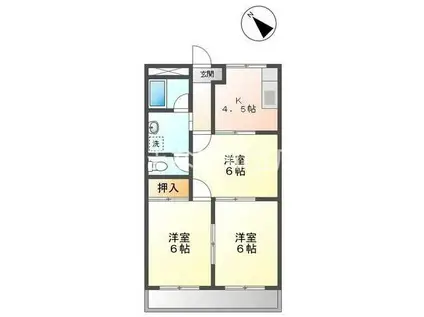 エバーハイツ(3K/2階)の間取り写真