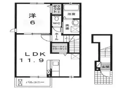 アヴァンギャルド(1LDK/2階)の間取り写真